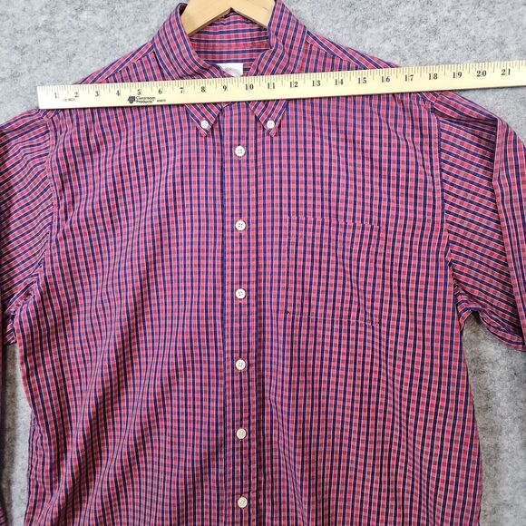 Brooks Brothers 346 Red & Blue Checks Size L Button Up/Down Cotton Dress Shirt - Picture 11 of 16